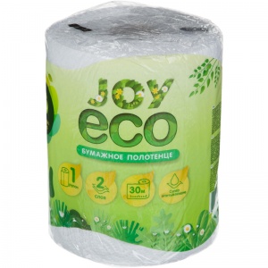 Полотенца бумажные 2-слойные Joy Eco, рулонные, 30м, 1 рул/уп