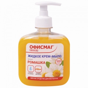 Мыло-крем жидкое Офисмаг "Ромашка", 300г, дозатор, 12шт. (606783)