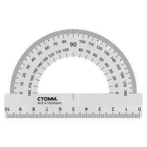 Транспортир 10см, 180° Стамм, металлический (ТР-31662), 3000шт.