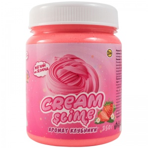 Слайм (лизун) Cream-Slime, розовый, с ароматом клубники, 250г (SF02-S)