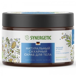 Скраб для тела Synergetic "Кокос и масло макадамии", 300мл (800006)